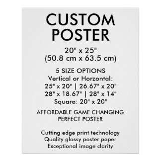 Vertical Glossy Custom Poster 20" x 25"