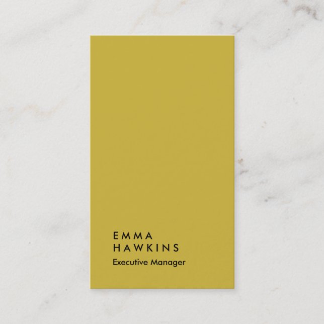 Vertical gold colour professional plain manager business card (Front)