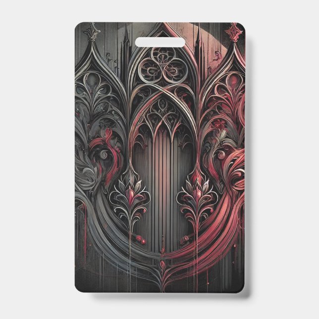 Vertical Gothic Elegance Badge ID Badge (Front)