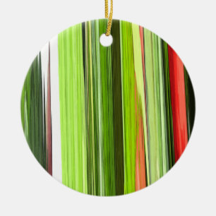 Vertical Green Abstract 422  Ceramic Tree Decoration