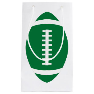 Vertical Green Football Team Party Player or Coach Small Gift Bag