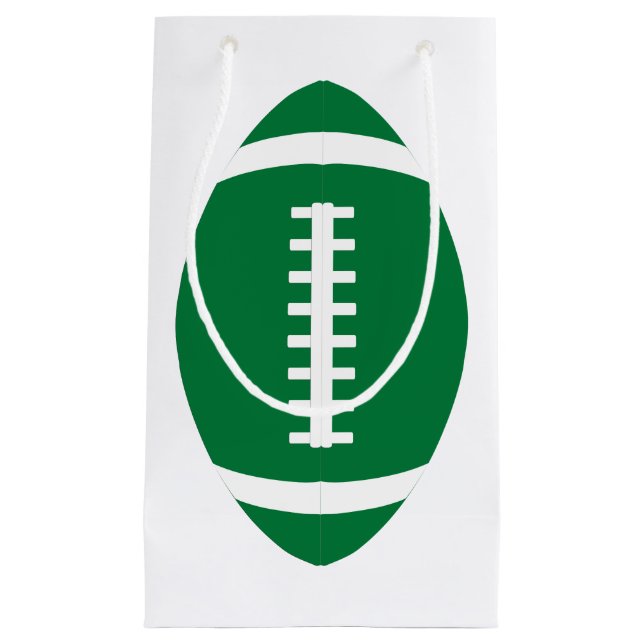 Vertical Green Football Team Party Player or Coach Small Gift Bag (Front)