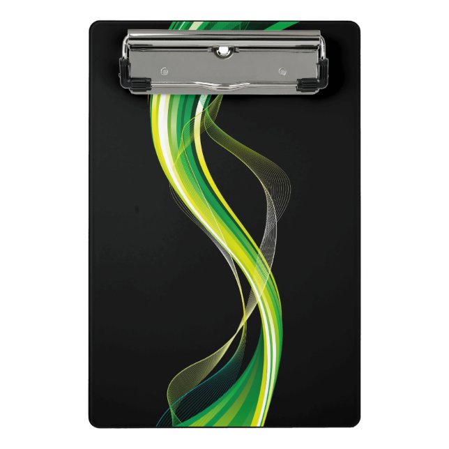 Vertical Green Wave Abstract Design-34534 Mini Clipboard (Front)