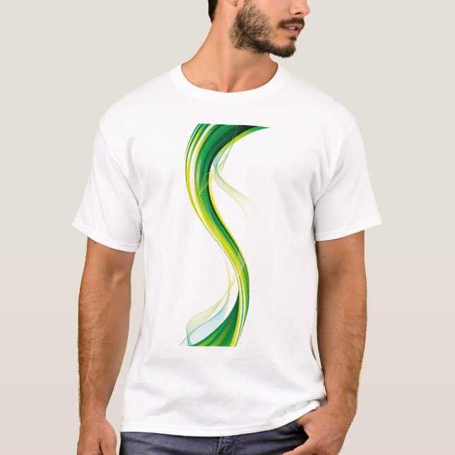 Vertical Green Wave Abstract Design-34534 T-Shirt (Front)