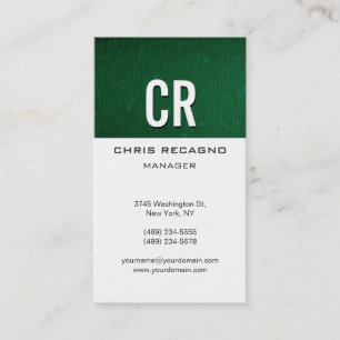 Vertical Green White Background Business Card