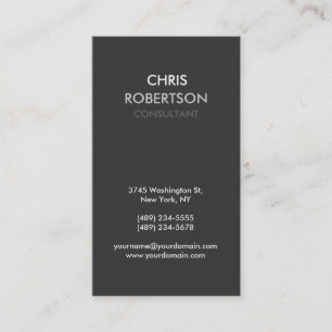 Vertical Grey Attractive Manager Business Card