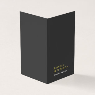 Vertical grey black professional plain modern business card