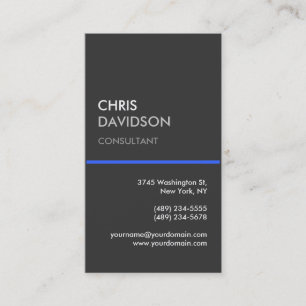 Vertical Grey Blue Line Attractive Business Card