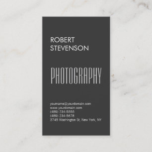 Vertical Grey Contemporary Trendy Business Card