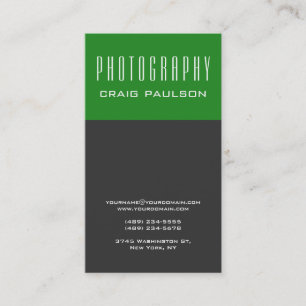 Vertical Grey Forest Green Stripe Business Card