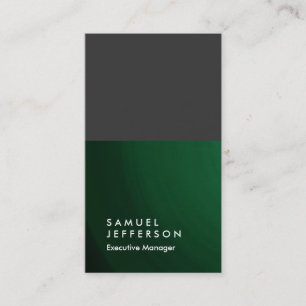 Vertical grey green professional plain business card