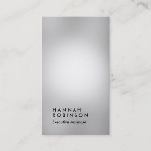 Vertical grey professional simple plain manager business card
