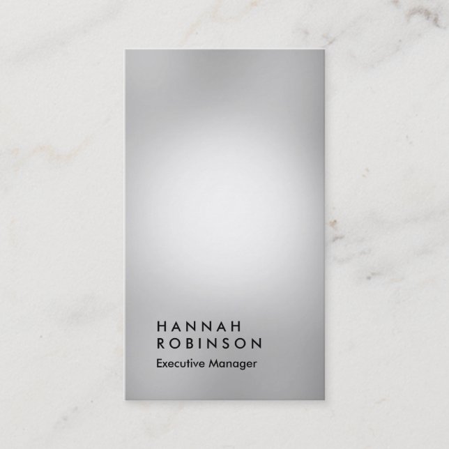 Vertical grey professional simple plain manager business card (Front)