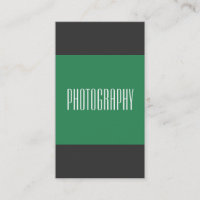 Vertical Grey Sea Green Photography Business Card