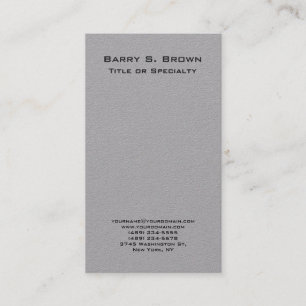 Vertical Grey Simple Plain Minimalist Business Card