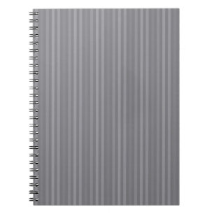 Vertical Grey Stripes Pattern Spiral Notebook