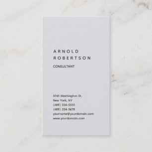 Vertical Grey Trendy Consultant Minimalist Business Card