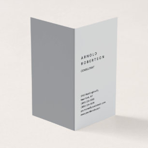 Vertical Grey Trendy Consultant Minimalist Business Card