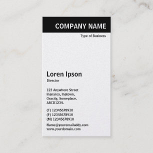 Vertical Header - Black with White (Gold Card) Business Card