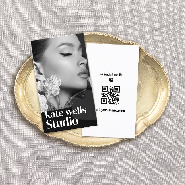 Vertical Instagram Photo QR Code Business Card (Creator Uploaded)