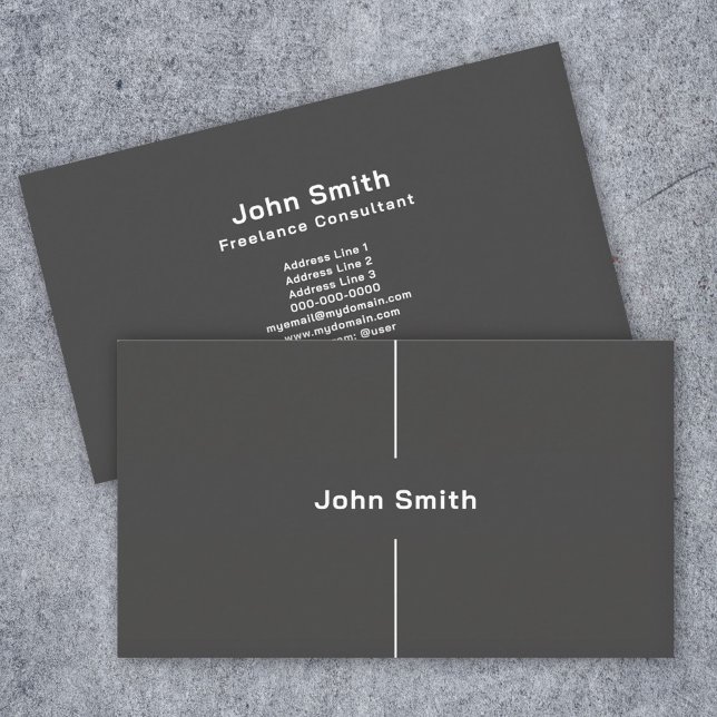 Vertical Line, Minimalist Black Business Card (Vertical Line, Minimalist Black Business Card)