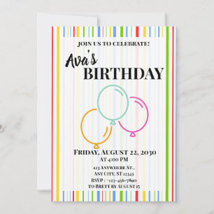 Vertical Lined Multicolor Invitation