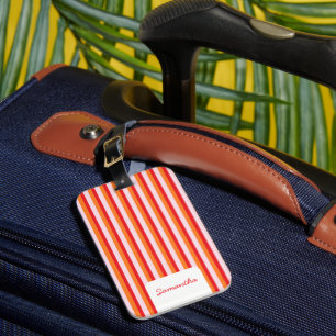 Vertical lines personalised stripes luggage tag