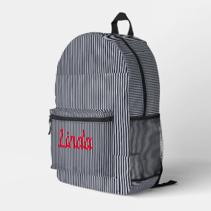 Vertical Lines Printed Backpack