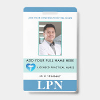 Vertical LPN, Licensed Practical Nurse, Photo ID