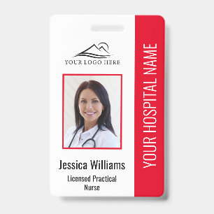 Vertical LPN Licensed Practical Nurse Photo ID  Badge