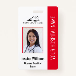 Vertical LPN Licensed Practical Nurse Photo ID ID Badge