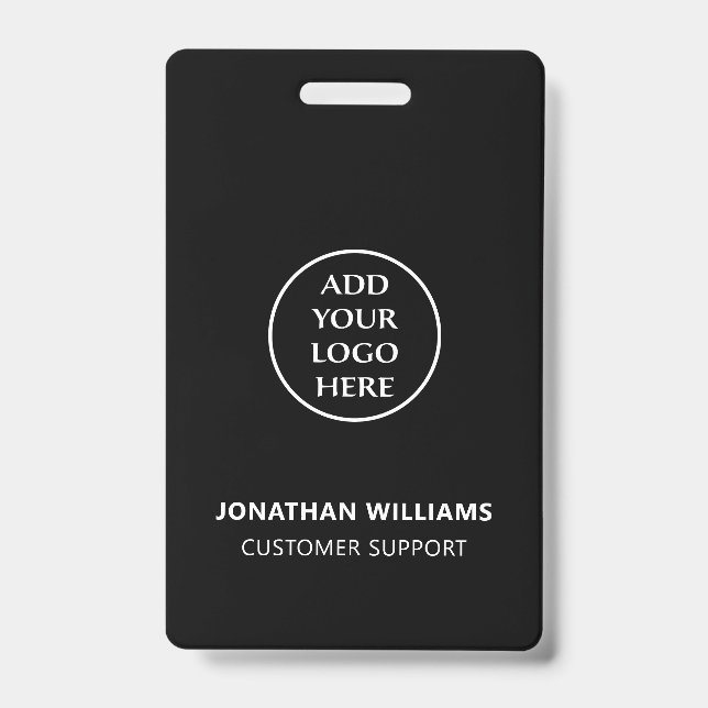 Vertical Modern Business Logo Staff Name Job Title ID Badge (Front)
