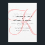 Vertical Modern Classic Monogram in Pink Wedding Invitation<br><div class="desc">These stylish wedding invitations display your monogram in large,  modern text coloured in soft pink on a white background. A simple,  elegant look for your modern wedding.</div>