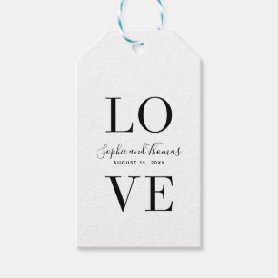Vertical Modern Elegant Love Wedding Favour Gift Tags