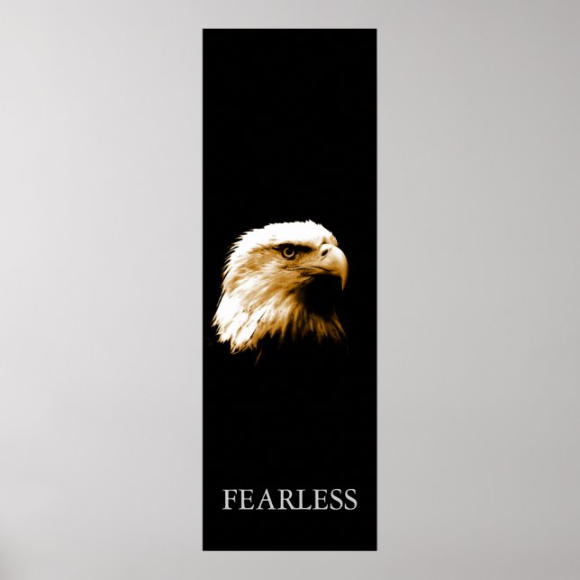 Vertical Motivational Fearless Bald Eagle Poster (Front)