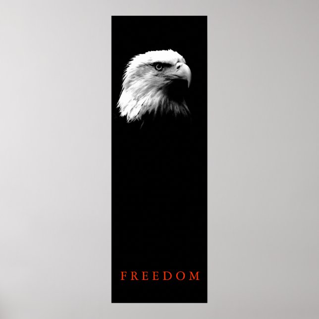 Vertical Motivational FREEDOM Bald Eagle Poster (Front)