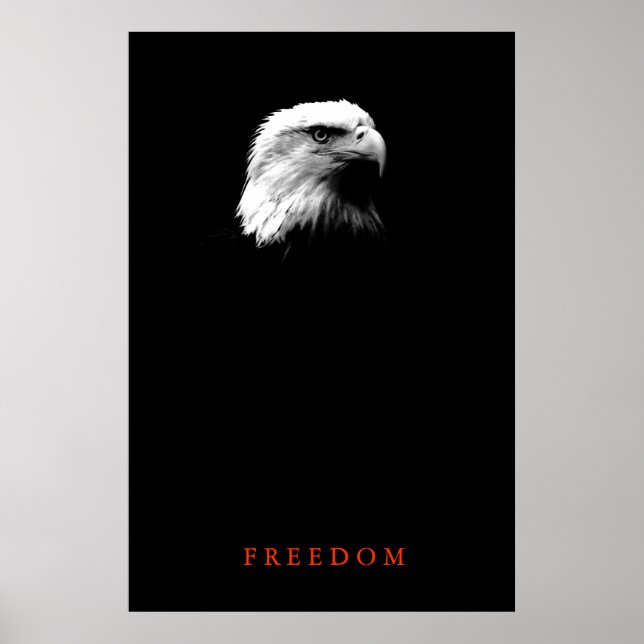 Vertical Motivational FREEDOM Bald Eagle Poster (Front)
