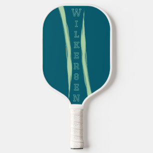Vertical Name simple swish dark teal Pickleball Paddle