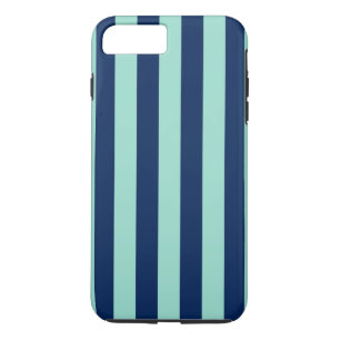 Vertical Navy and Light Green Stripes Case-Mate iPhone Case