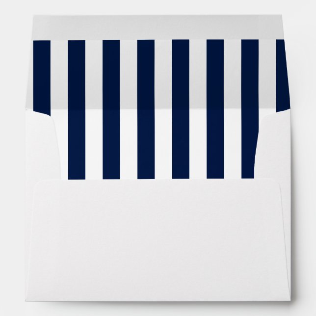 Vertical Navy Stripes Nautical Style Envelope (Back (Bottom))