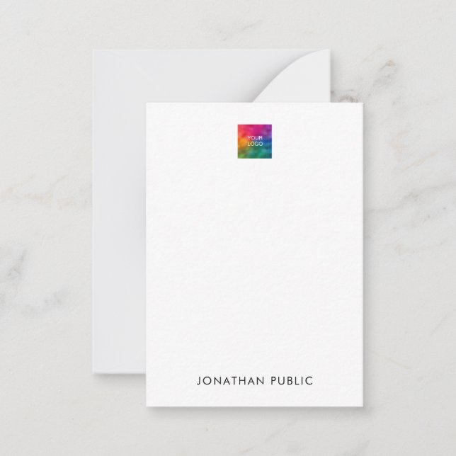 Vertical Note Cards Upload Your Own Logo Here (Front)