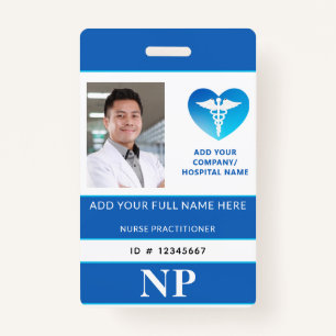 Vertical NP, Nurse Practitioner, Photo ID ID Badge