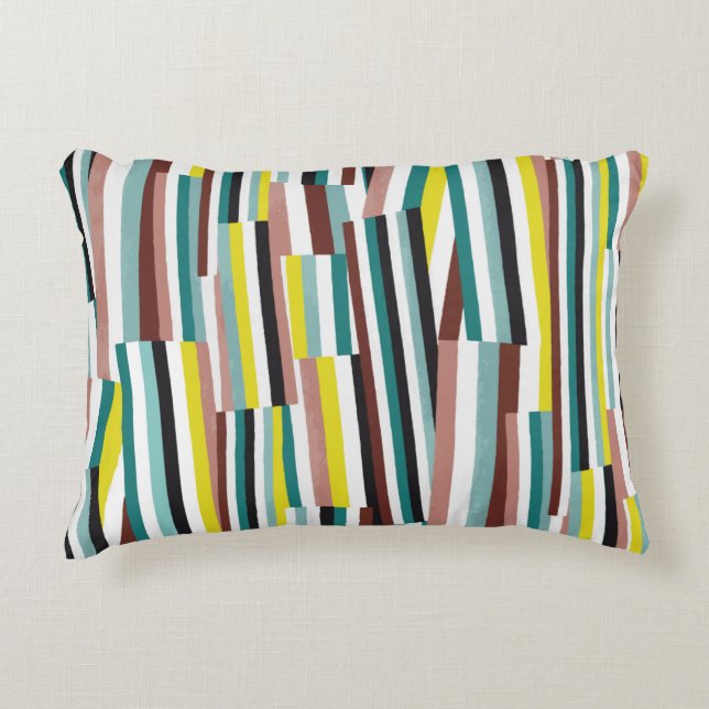 vertical oblique line length pattern decorative cushion (Front)