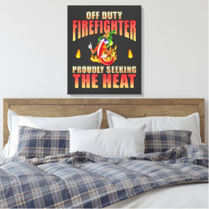 Vertical Orientation Firefighting Chilli Character Canvas Print
