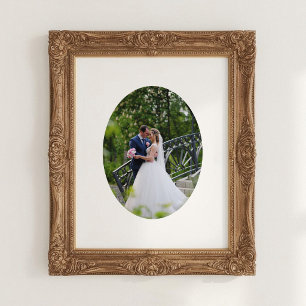 Vertical Oval Shape Wedding Photo Poster