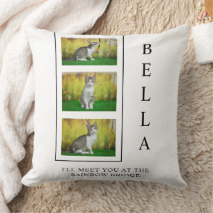 Vertical Pet Memorial Layout with Photo Trio Cushion