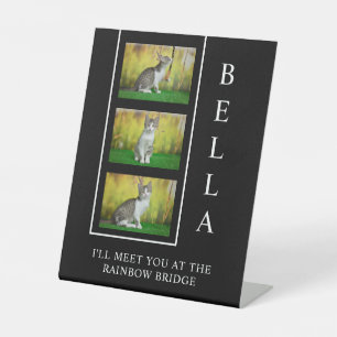 Vertical Pet Memorial Layout with Photo Trio Pedestal Sign