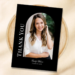 Vertical photo arch Graduation Thank You Card 