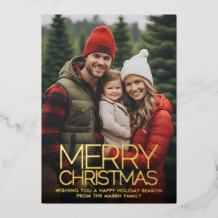 Vertical Photo botanical Merry Christmas - gold