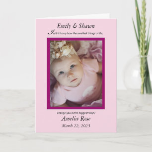Vertical Photo Custom Congratulations New Baby Card